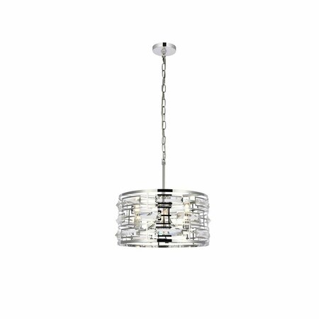 ELEGANT LIGHTING Elegant Lighting  16.5 in. Kennedy Pendant in Chrome 1108D16C